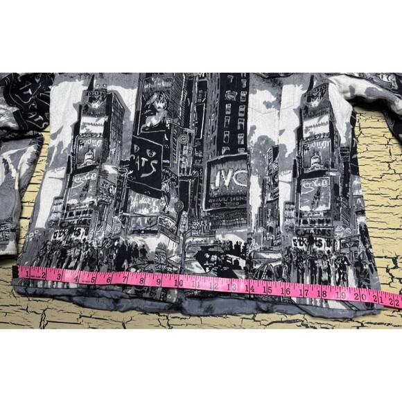 Parsley & Sage Womens Gray & Black Abstract NY City Boho Button Up Jacket India - Picture 5 of 16